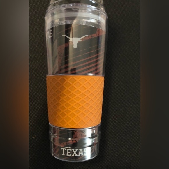 Texas A&M aggies Longhorn clear acrylic water bottle tumbler with silicone cozie - Picture 1 of 7